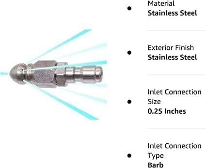 MIZORLIE (2 Sets) Pressure Washer Sewer Jetter Nozzle with Stainless Steel, Mini Compact Durable Sewer Jet Nozzle,Pressure Drain Jetter Hose Nozzle,1/4'' Quickly Connector, 5000 PSI