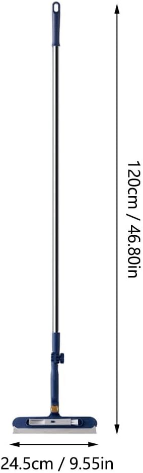 47" Window Squeegee with Extension Pole, 4-in-1 Telescopic Window Cleaner Tool with 2-Stage Telescoping Pole, Extension Washing Tool with Rotatable Clean Head for Indoor/Outdoor High Window Glass