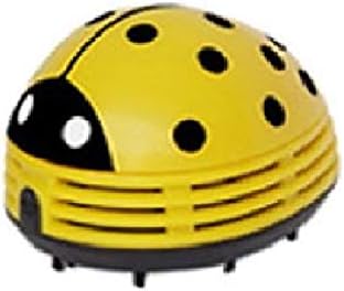 Aliotech Mini Portable Handheld Cordless Tabletop Crumb Sweeper Desktop Dust Vacuum Cleaner Ladybug Dust Sweeper(Yellow)