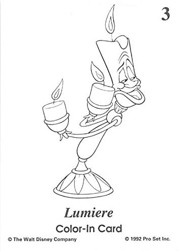 Beauty and the Beast trading card Coloring Edition 1992 Disney Pro Set #3 Feather Duster Lumiere