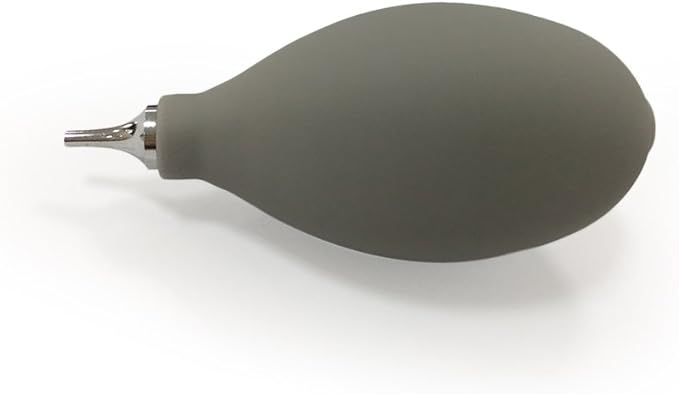 Rubber Bulb Pump Squeeze Duster Air Blower Air Puffer for Hearing Aid Earmould Blower (Grey(Metal))