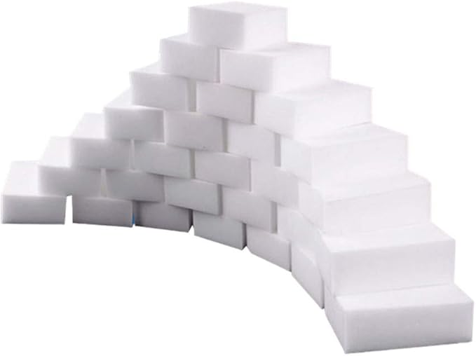 Magic Washing Sponges, 50-Pack Melamine Foam Eraser Blocks for Household Kitchen Bathroom Sink Washing 10x6x2cm White (931)
