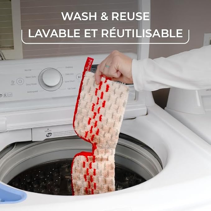 Vileda Promist Max Spray Mop - 360 Degree Swivel, Red, Cotton Head, Multiple Surfaces