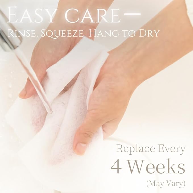 aisen Japan - Handmade Japanese Konjac Washcloth, Ultra-Gentle Exfoliating Towel for Sensitive Skin, 100% Plant-Based Konjac Sponge Fiber, Made in Japan, Biodegradable & Eco-Friendly