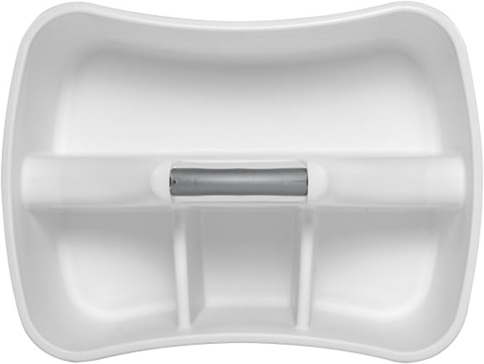 Sterilite Divided Ultra Caddy, Plastic, Portable Storage to Hold Bathroom and Cleaning Supplies, 5 Large Compartments and Handle, White, 12-Pack