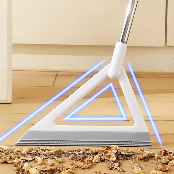 Rubber Broom for Pet Hair - Silicone Squeegee Floor Broom with Removable Head, Multi-Surface Sweeper for Hardwood Tile Bathroom Kitchen