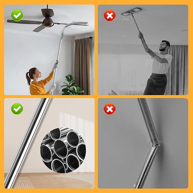 Sakerplus Retractable Gap Dust Cleaner, Artifact,Extendable Duster Cleaning Tool for Hard-to-Reach Areas, Reusable Washable Dusting Wand for Home,Ceiling,Blinds,Under Furniture (2)
