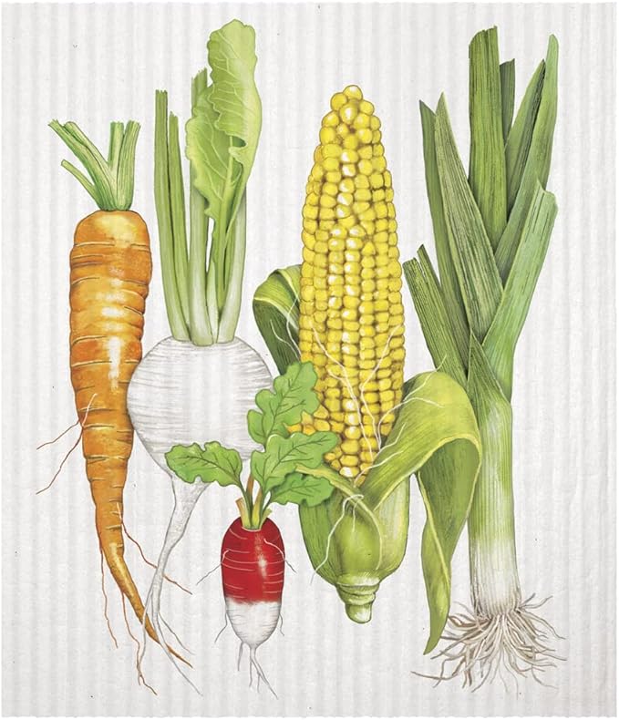 Mary Lake-Thompson Garden Veggies Sponge Cloth, Eco-Friendly, Machine Washable