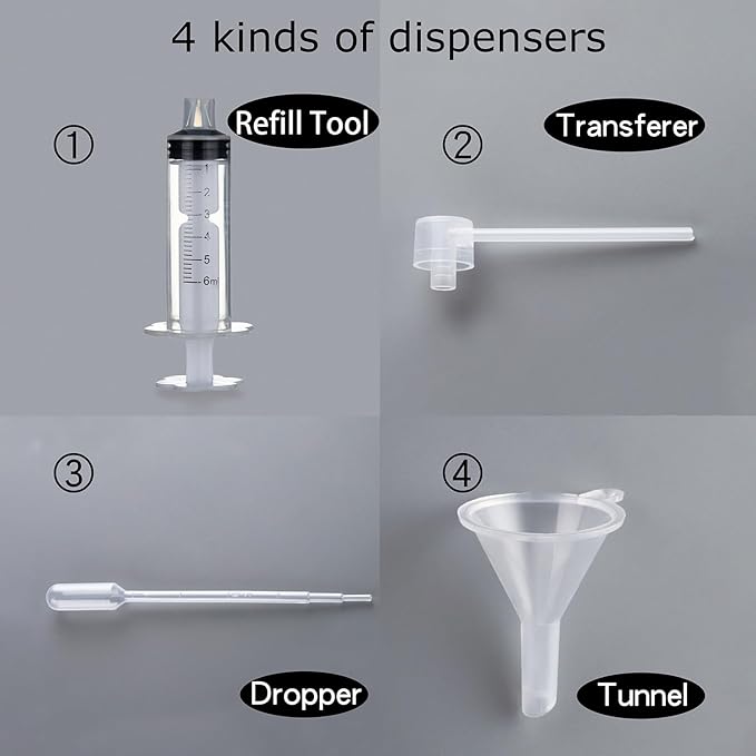 2 Pack 50ml/1.69 Oz Empty Frosted Glass Spray Bottles Perfume Atomizer, Refillable Fine Mist Spray Empty Perfume Bottles with 4 kinds of perfume dispenser (2 Pack 50ml/1.69 Oz Frosted Bottles)