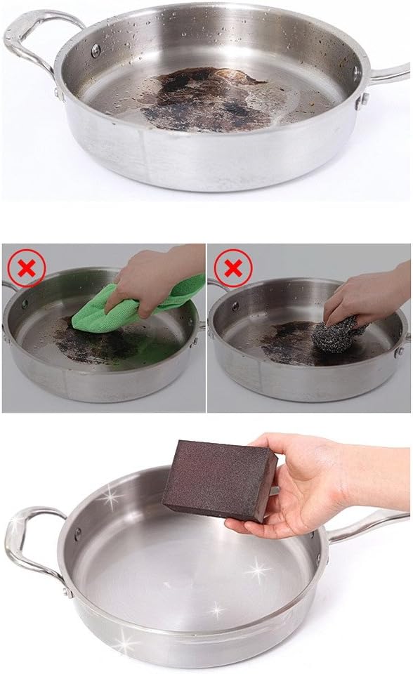 5pcs Cleaning Eraser Sponge Reusable Cleaning Pads Scouring Pad for Kitchen Bathroom Furniture Leather Car Steel