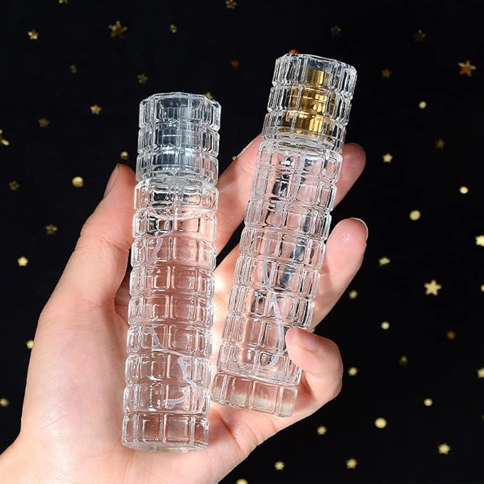 Glass Empty Bottle Refillable Perfume Atomizer Spray Bottle 1 Ounce, Travel Cologne Bottle Portable (Gold)