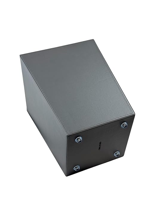 Leatherette Recycle Waste Bin with Dual Liners for Home or Office. 14.5 Quart Capacity. (Gray)