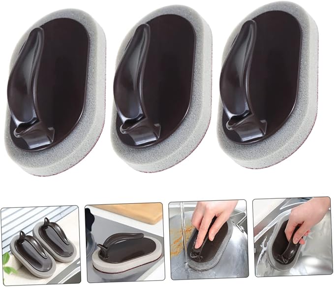 5pcs Nano Carborundum Sponge for Kitchen Cleaning Innovative Sponges Handle for Pot and Utensil Cleaning and Easy to Use
