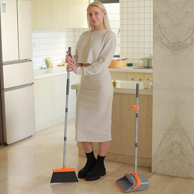 Red &Orange Broom Dustpan Combo Set