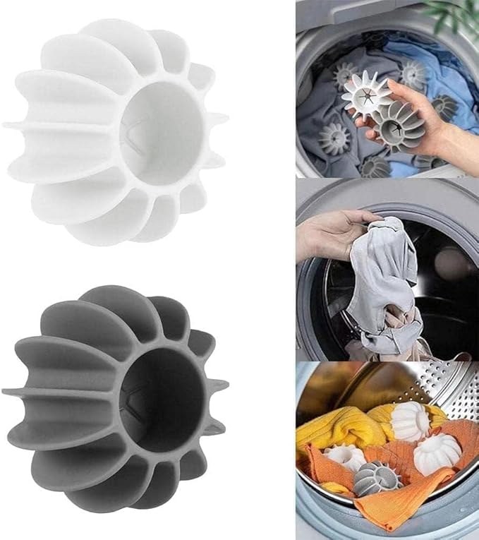 6Pcs Gray Laundry Ball Silicone Clothes Hair Cleaning Tool Pet Hair Remover Laundry Lint and Pet Hair Remover Balls for Reusable Cat Washing Hair Ball Catcher Laundry Machine Lint Removers