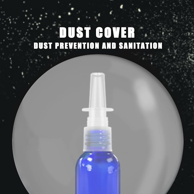 GIVAMEIHF Nasal Spray Bottle Spray Glass Bottles 4Pcs 1oz (30ml) with Press Spray Head Refillable Portable Fine Mist, funnel, dropper,label, empty nose spray glass bottle blue nasal spray bottle