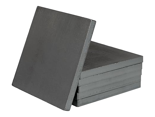 Weldable 5/16 Inch Hot Rolled Mild Steel Plate Mill Finish (4 x 4 Inch, Pack of 6) - Made in USA