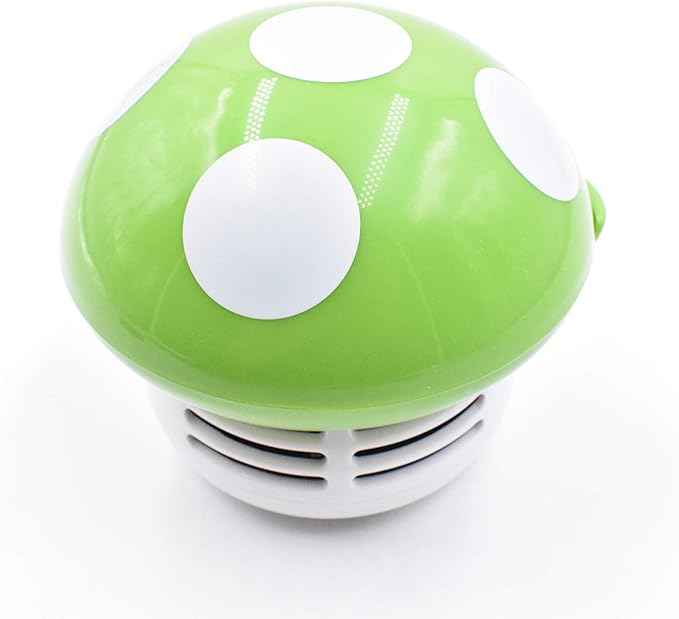 Art&Beauty Mini Cute Table Dust Vaccum Cleaner, Mushroom Shaped New Portable Corner Desk Vaccum Cleaner Mini Cute Vacuum Cleaner Dust Sweeper (Green)