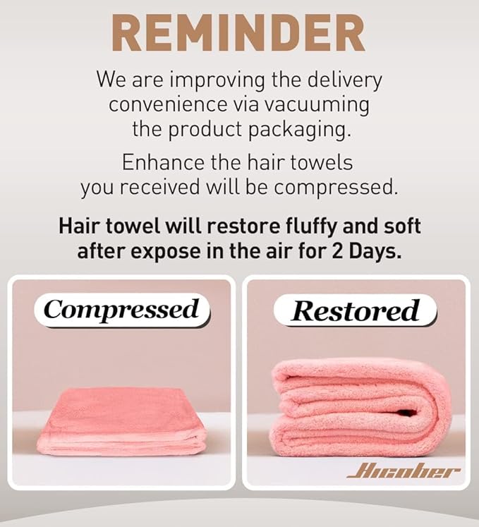 Hicober Microfiber Hair Towel, 3 Packs Hair Turbans for Wet Hair, Drying Hair Wrap Towels for Curly Hair Women Anti Frizz (Pink,Blue,Purple)