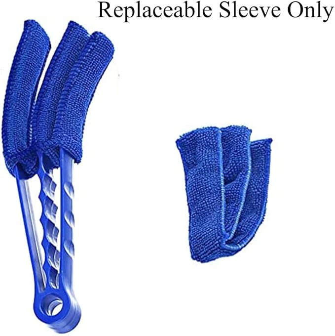 7 Pack Window Blind Cleaner Duster Brush Microfiber Sleeves Replacement Blinds Duster Cover Pad Refills for Blind Cleaner Tools with 3 Layer Arms Dark Blue Color