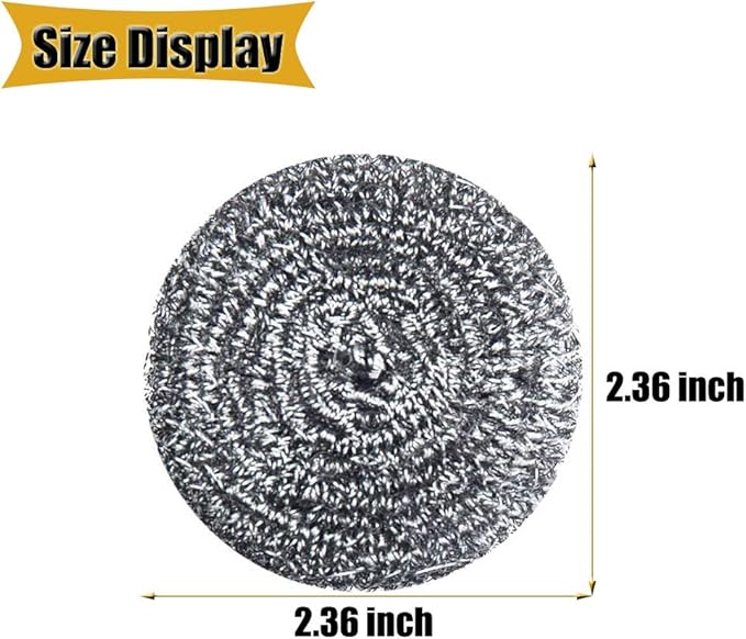 18 PCS Stainless Steel Sponges Scrubbers Cleaning Ball Utensil Scrubber Metal Scrubber Scouring Pads Ball for Pot Pan Dish Wash Cleaning for Removing Rust Dirty Cookware Cleaner with Handle (18 Pack)