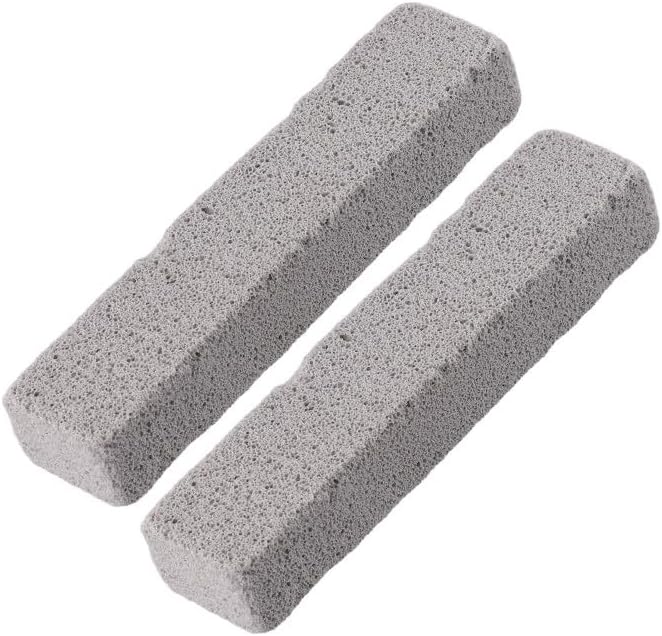 2-Pack Pumice Stone Cleaning Sticks with Handle for Toilet Bowl, Pool Tile, Grill and Bathroom - Removes Hard Water Rings, Lime, Calcium and Rust Stains