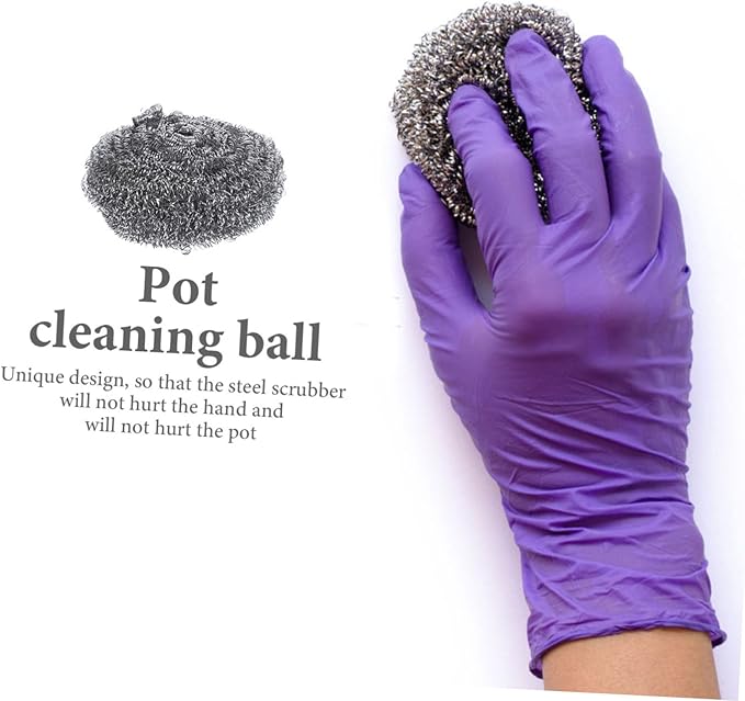 ULTECHNOVO 6pcs Metal Scrubbers Cleaning Balls for Pots Pans Grills and Kitchen Surfaces Efficient and for Heavy-Duty Use