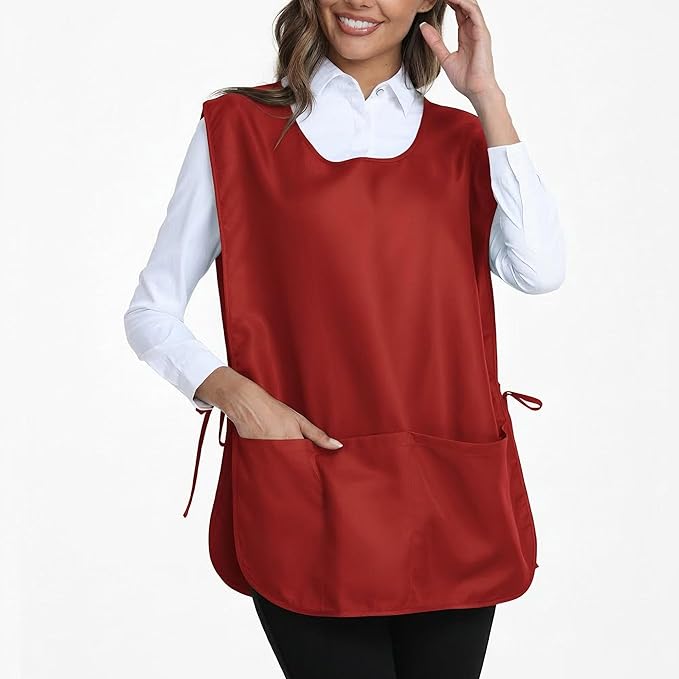Xeoxarel Unisex Cobbler Apron with 3 Pockets, Smock Vest Apron, Suitable for Cooking,Kitchen,Garden,Hairstylist,Cleaning,Art
