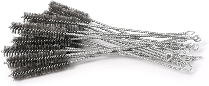 12 Inch Pipe Cleaning Brush Set with Stainless Steel Bristles, Steel Wire Tube Brush Kit for Auto Parts Polishing, Machining, Bottles, Tubes, Etc.(23mm-5pcs)