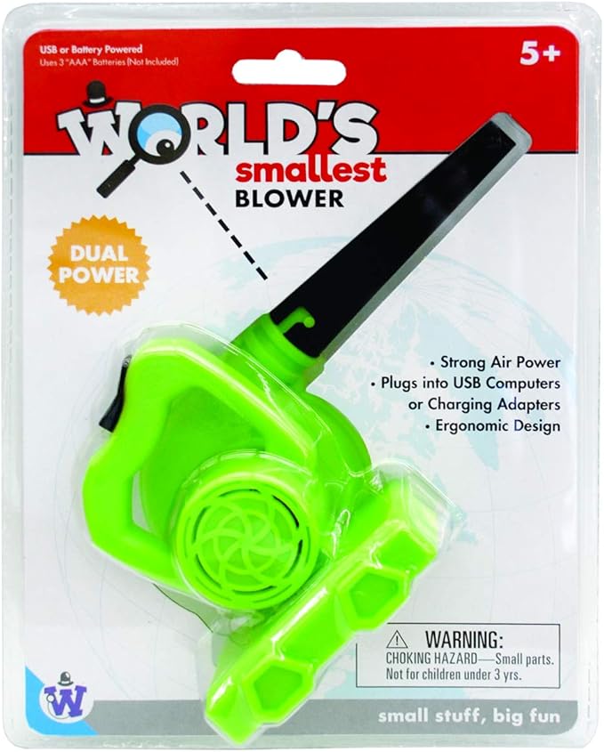 Westminster, Inc. World's Smallest Blower - Real, Working, Tiny, Dual Powered Leaf Blower