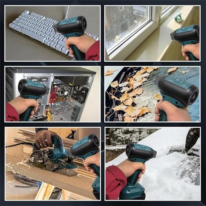 Jet Fan Mini Blower Compatible with Makita 18v Battery, 130000 RPM Handheld Blower Cordless,Portable Compressed Air Duster with 4-Speed Control for Keyboard,Leaf Cleaning(no Battery)