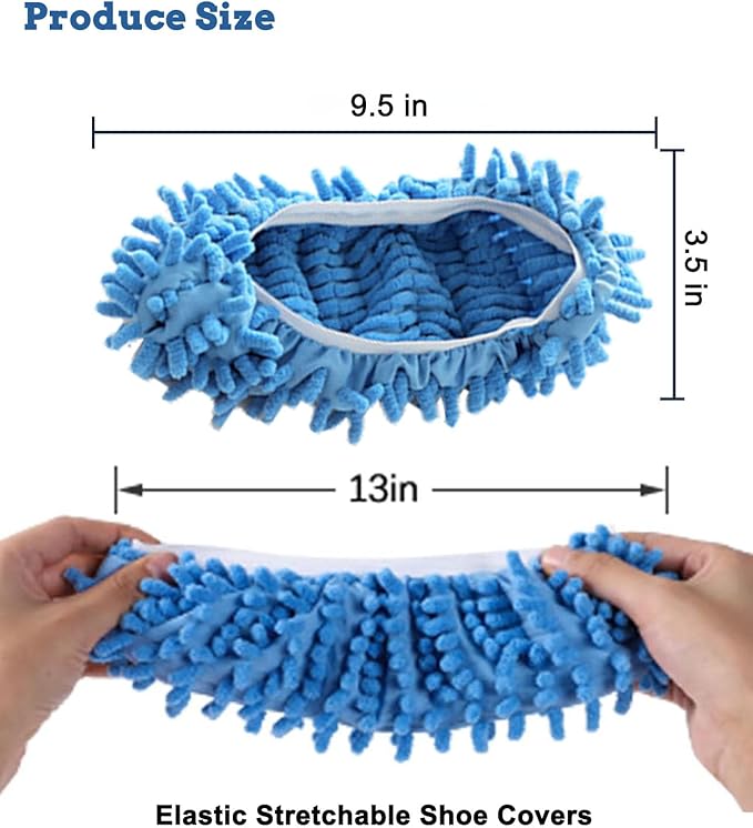 6 Pairs (12 Pieces) Dust Mop Slippers Shoe Cover Multi-Function Soft Washable Reusable Floor Cleaning Shoe Cover House Kitchen Office Cleaning Tools (Pink)