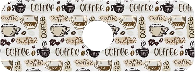 Espresso Machine Beans Coffee Vintage 15" X 5.5" Kitchen Sink Splash Guard Faucet Faucet Guard Draining Mat Sink Splash Guard Faucet Kitchen Bathroom