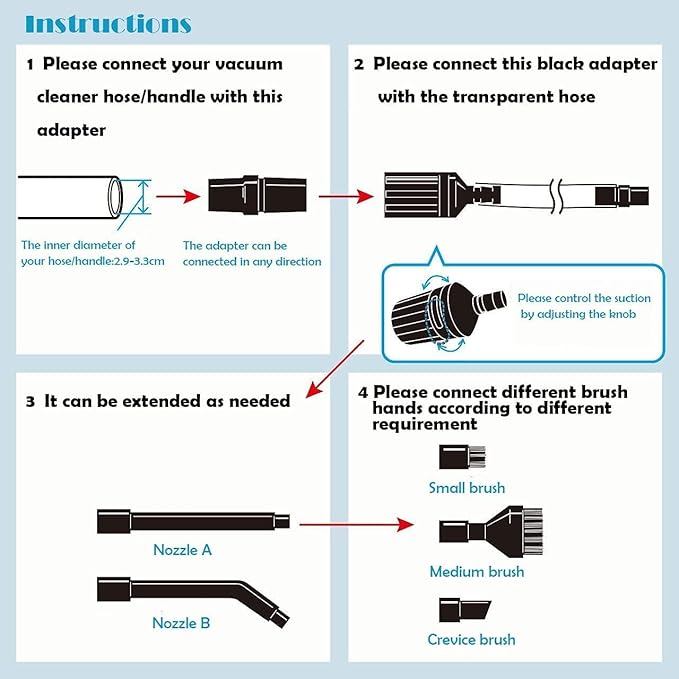 EZ SPARES Micro Vacuum Accessory Kit,Compatible with Dyson V11 V10 V8 V7 V6 Vacuum Cleaners,Keyboard Crevice Cleaning Tool Brush Kit