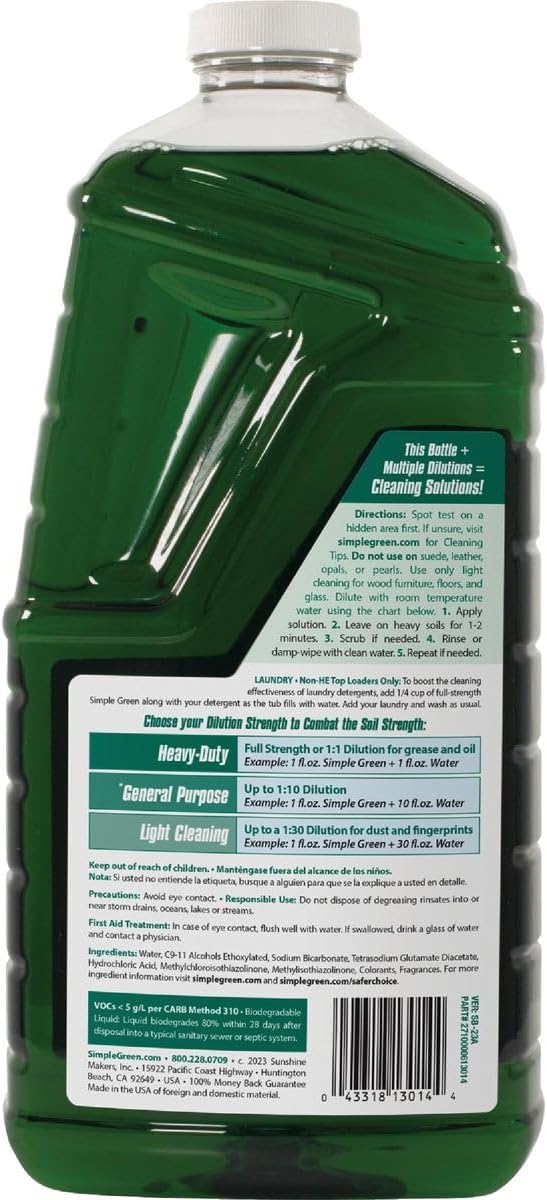 Simple Green 13014 67 All Purpose Cleaner, Green, 67.6 Fl Oz, 1 Count