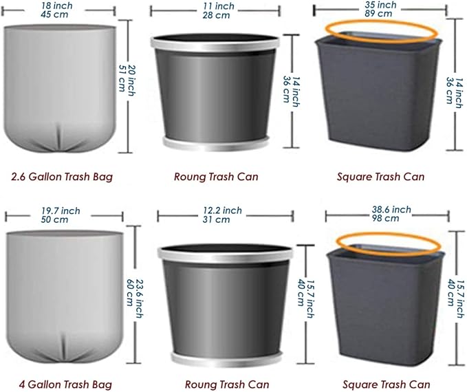 100 Count 4 Gallon Small Biodegradable Trash Bags, 20L Leakage-Free Compost Garbage Bags for Bathroom, Kitchen, Office, Bedroom and Restaurant