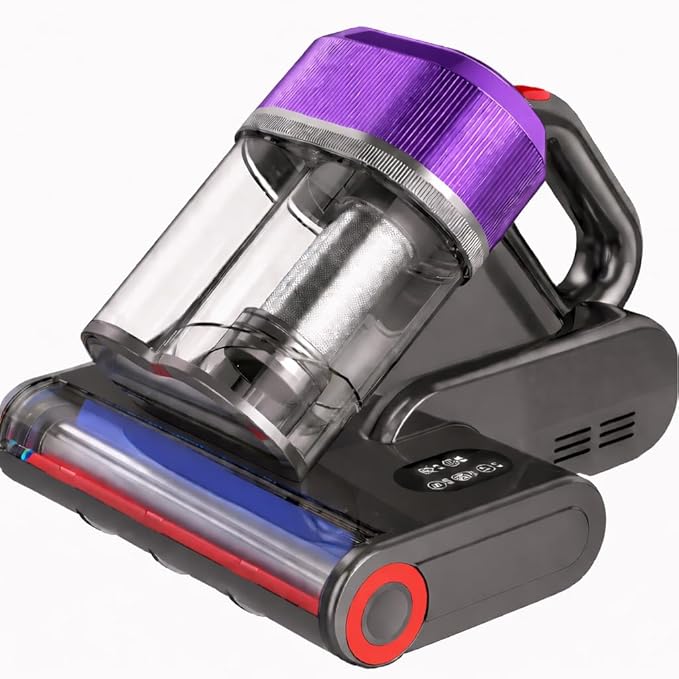 Mattress Vacuum Cleaner, 18Kpa Bed Vacuum with UV-C Light, Heat, HEPA Filter & Ultrasonic for Bed, Sofa, Couch & Crib Purple