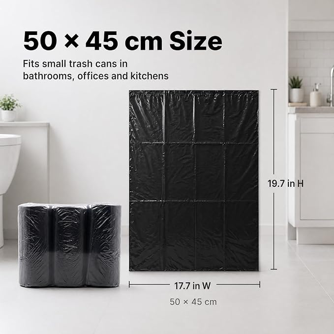 4 Gallon Small Trash Bags 105 Count Tear & Leak Resistant Small Garbage Bags For Bathroom White Trash Can Liners - 40% Thicker competitor brands roll bags
