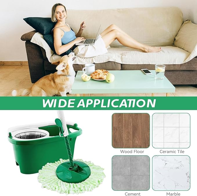 Mop Head Replacement for Libman Tornado Spin Mop System, Resuable Microfiber Mop Refill Pad, Easy to Replace, Machine Washable(5 Pack)