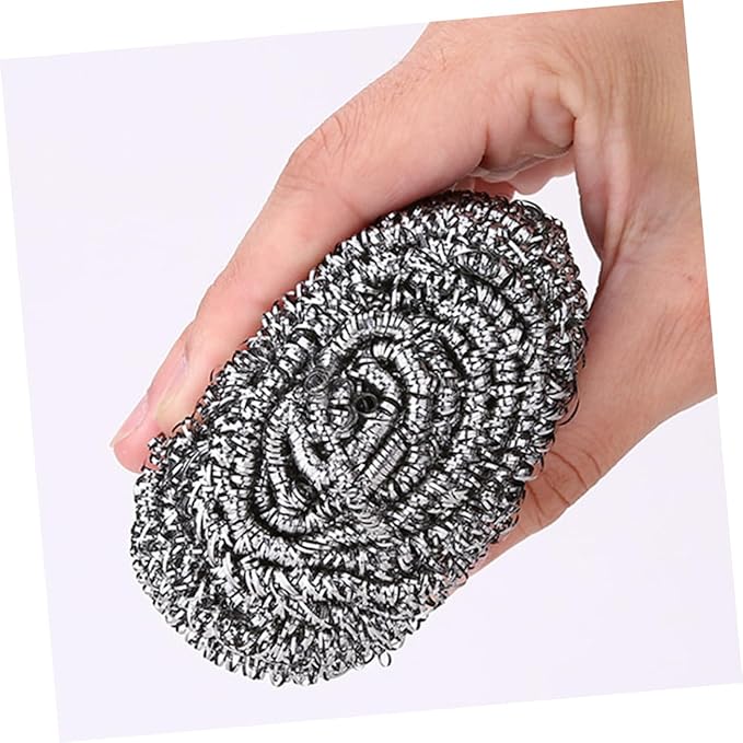 Unomor 2pcs Stainless Steel Scourers Kitchen Cleaning Balls for Pots Pans and Dishes Non-Scratch Spiral Design Effortless Grime Removal