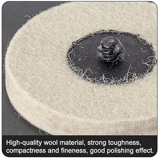 FPPO 2 inch 15pcs Sanding Pad Wool Felt Quick Change Disc,Surface Polishing Buffing Pads Wheels