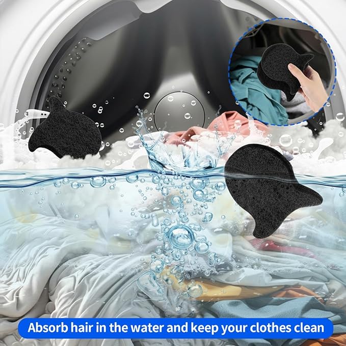 4Pcs Pet Hair Remover for Laundry, Dog & Cat Hairs Remover Tool, Reusable Catcher Effectively Removes Pet Hair, Lint and Dander from Bedding and Clothing, Suitable for Washing Machines