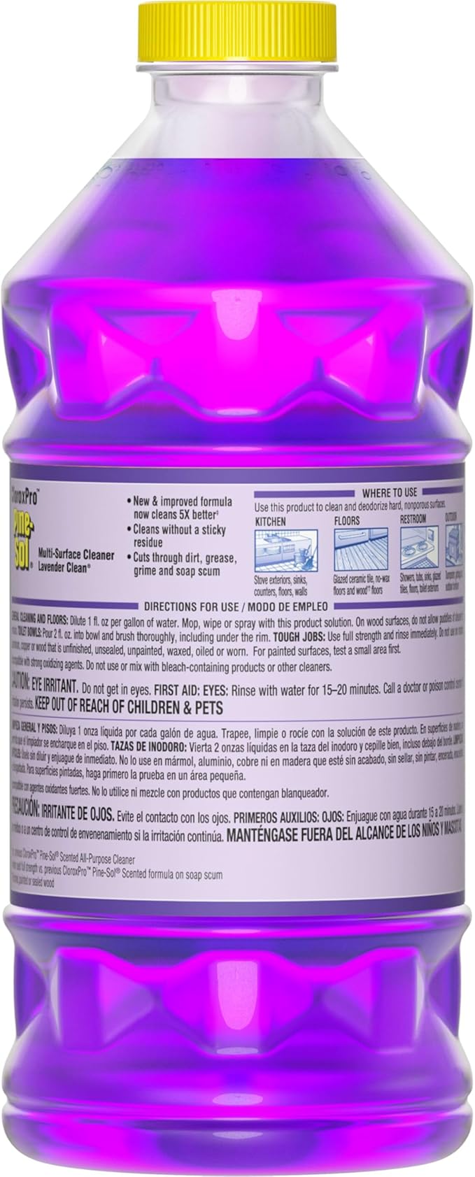 Pine-Sol Multi-Surface Cleaner, CloroxPro, 2x Concentrated Formula, All-Purpose Cleaner, Lavender Clean, 40 Fluid Ounces (Pack of 2)