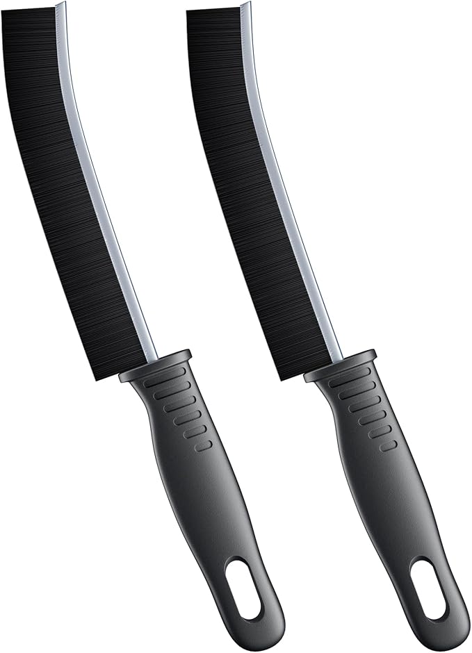 Hard Bristle Crevice Brush -2 Pack Deep Clean Sliding Door Tracks, Window Screens, Durable Household Cleaning Tool