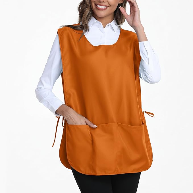 Xeoxarel Unisex Cobbler Apron with 3 Pockets, Smock Vest Apron, Suitable for Cooking,Kitchen,Garden,Hairstylist,Cleaning,Art