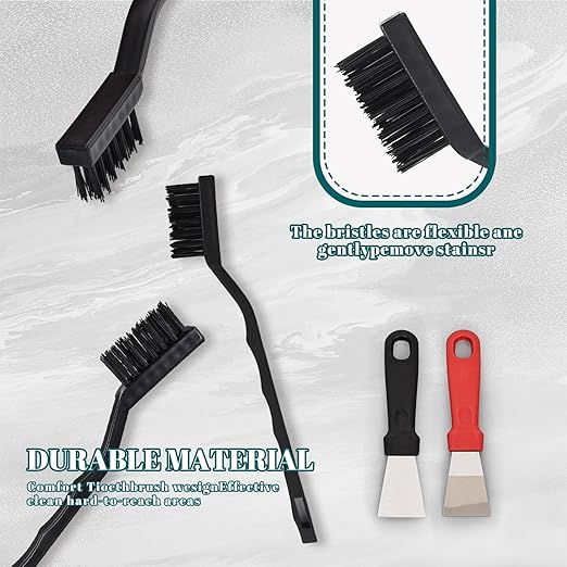 30 PCS Mini Nylon Brush Set,Masonry Brush Wire Bristle for Cleaning Welding Slag and Rust,Curved Handle Brush (Nylon, 30)