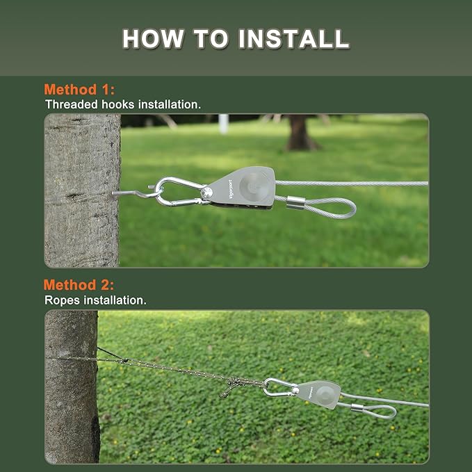 Vigorport Outdoor Retractable Clothesline, Portable Travel Clothes Line, Heavy Duty Rope Pully System with Metal Carabiner & Nylon Coating Wire Ropes for Camping, RV, Backyard(40Ft)