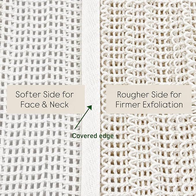 100% Natural Sisal Washcloth. Gentle Exfoliation for Smoother Skin. Durable & Reusable for Face & Body. 100% Biodegradable. Removes Dead Skin Cells and Dirt (3 Pcs)