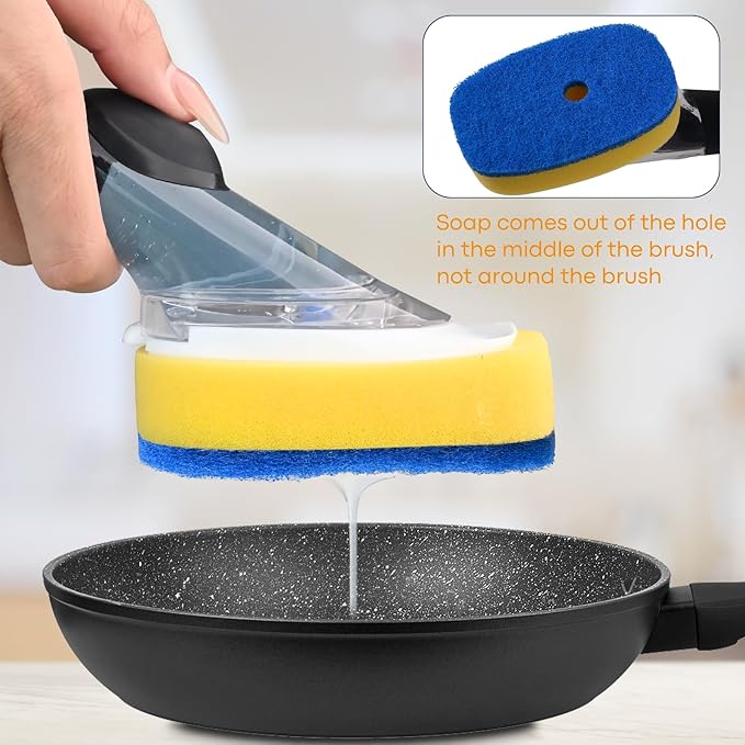 Sponge Brush Refills for OXO Soap Dispensing Dish Brush - 4Pack Dish Cleaning Soap Dispensing Head Replacement for Scrubber(Blue)