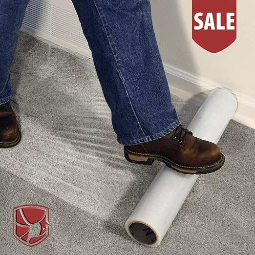 ArmorDillo Xtra-Thick Carpet Protector 17.5" x100' with Free Knife. Only Full 3mil-3ply, Only 'Easy Start Only 100% US Made. Strongest Durable Carpet Cover, Self-Adhesive